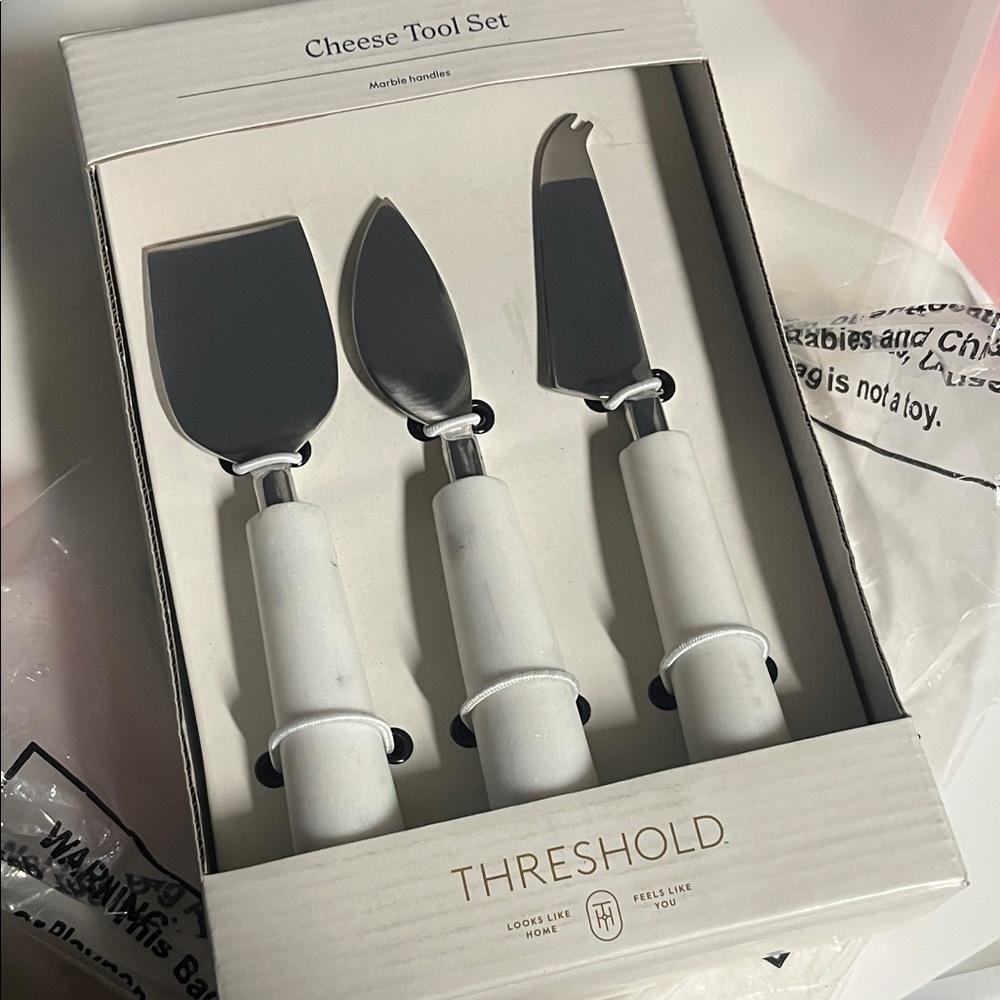 Threshold Cheese Tool Set with White Handles